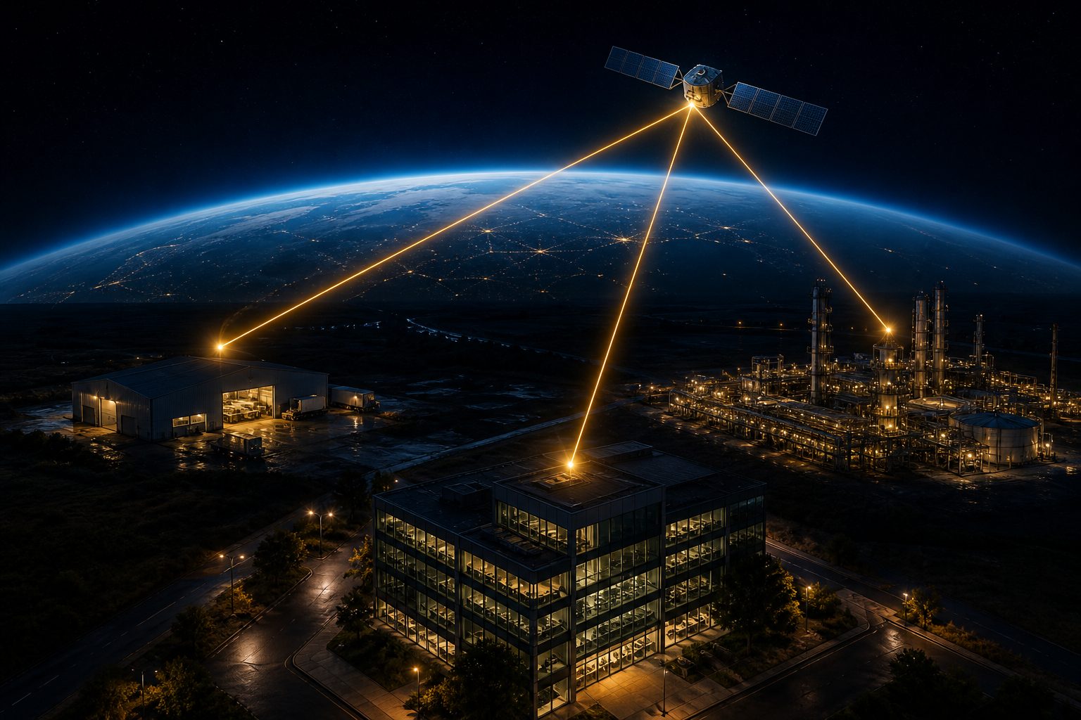 Sucursales rurales, industriales y urbanas unidas por una red satelital privada